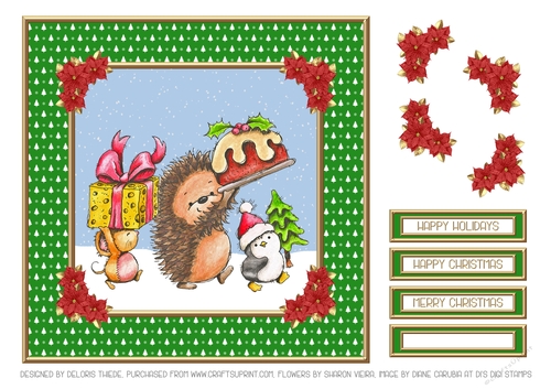 Cute Christmas Critters (Green)