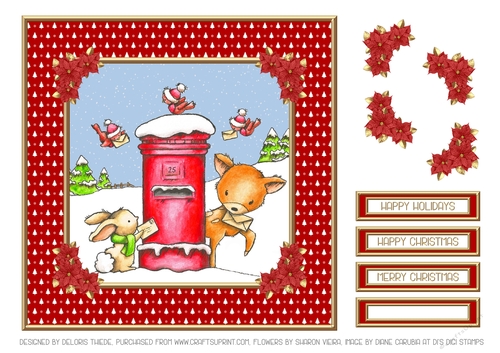 Dear Santa - Cute Critters Holiday Topper (Red)