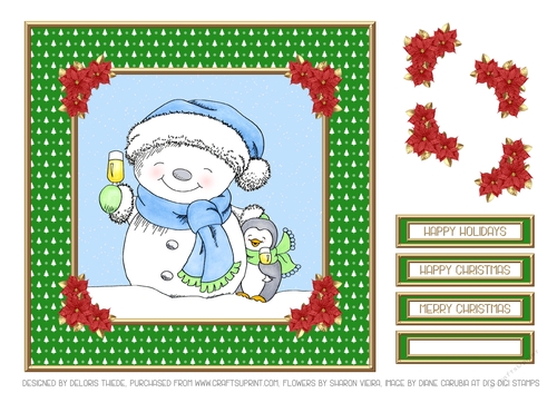 Snowman & Penguin Celebration (Green)