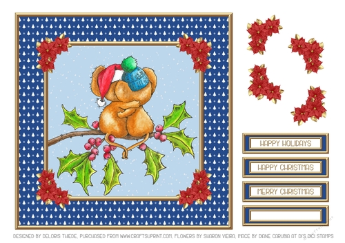 Cute Christmas Critters (Blue)