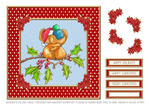 Cute Christmas Critters (Red)