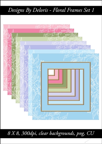 Floral Frames Set 1 (Floral Family Color Palette)