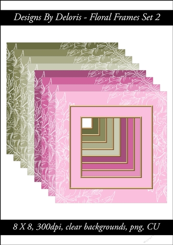 Floral Frames Set 2 (Regal Rose Color Palette)