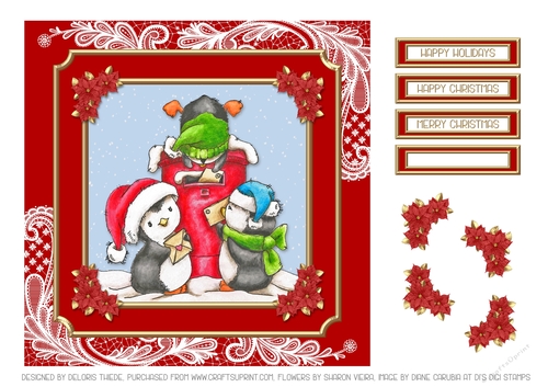 Cute Little Penguins Holiday Topper