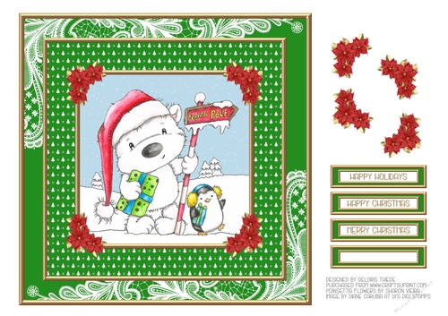 Cute Polar Bear And Penguin Holiday Topper