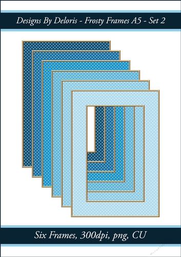 A5 Frames Set 2 Polka Dots (Frosty Color Palette)