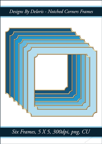 Notched Corners Frames (Frosty Colors Palette)
