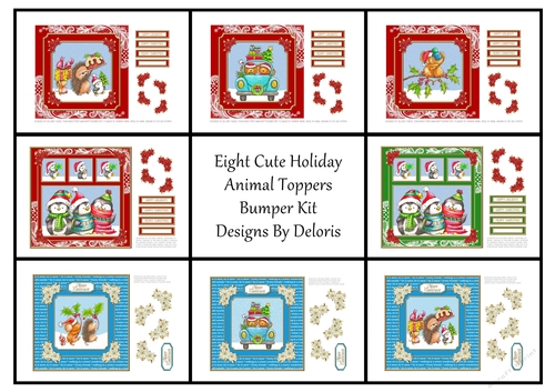 Eight Cute Holiday Animal Toppers Bumper Kit