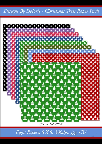 Cute Christmas Trees Paper Pack (Holiday Color Palette)