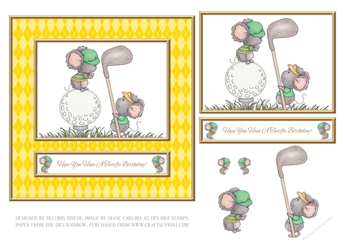 Golf Topper - Hope You Have A Teerific Birthday! (Yellow/Green)