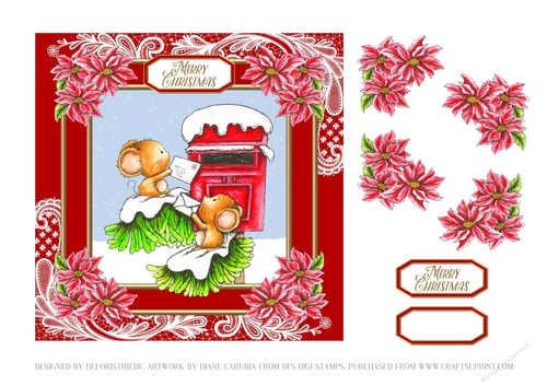 Cute little mice mailing letters to Santa