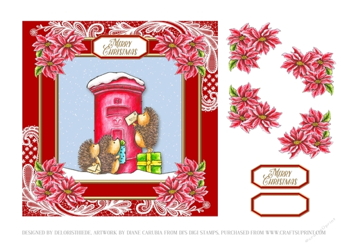 Cute hedgehogs mailing letters to Santa
