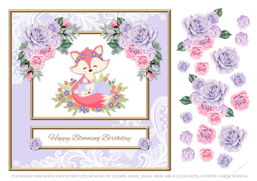 Happy Blooming Birthday - Cute Fox Topper