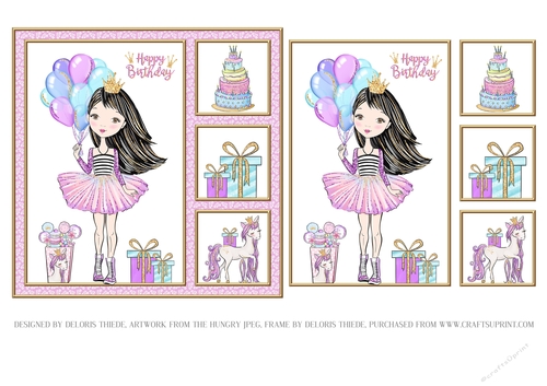 Little Princess Birthday Topper (Dark Hair Color)