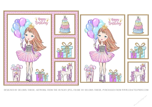 Little Princess Birthday Topper (Red Hair Color)