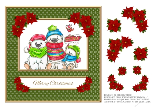 Cute Polar Bears Holiday Topper