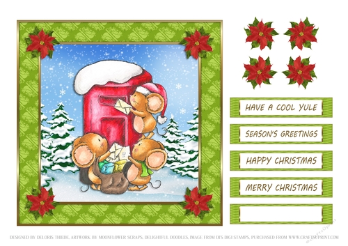 Cute little mice mailing letters to Santa