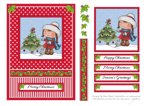 Cute Little Girl Christmas Topper