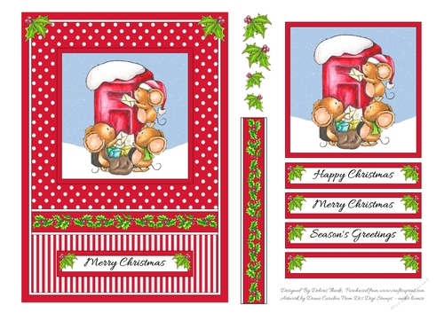 Cute little mice mailing letters to Santa