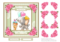 Cute Critters Birthday Topper - Card Two