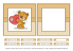 Cute Teddy Bear Topper Plus Insert - Card Two