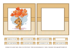 Cute Teddy Bear Topper Plus Insert - Card Three