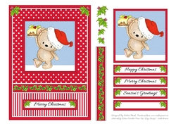 Cute Little Santa Bear Topper