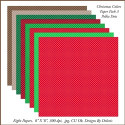 Polka Dot Paper Pack 3 (Christmas Colors)