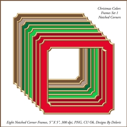 Notched Corners Frames Set 1 (Christmas Colors)
