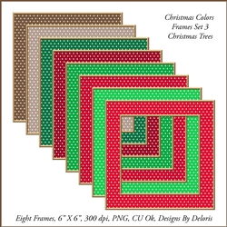 Christmas Tree Frames Set 3 (Christmas Colors)