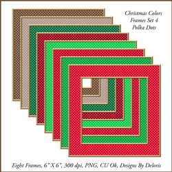 Polka Dot Frames Set 4 (Christmas Colors)