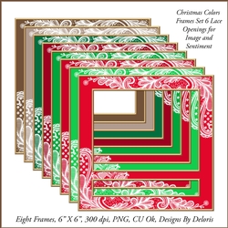 Lace Frames Set 6 (Christmas Colors)