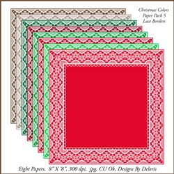 Lace Borders Paper Pack 5 (Christmas Colors)