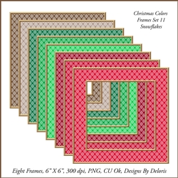 Snowflake Frames Set 11 (Christmas Colors)