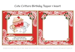 Cute Critters Birthday Topper Plus Insert