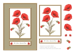 Lovely Watercolor Poppies (Green)