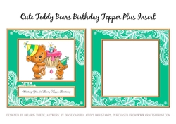 Cute Teddy Bear Topper Plus Insert