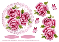 Lovely Watercolor Roses (Pink)