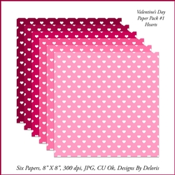 Hearts Print Paper Pack 1 (Valentines Day)