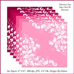 Lovely Flourishes Paper Pack 8 (Valentines Day)