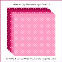 Tiny Hearts Paper Pack 12 (Valentines Day)