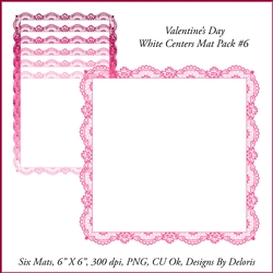 Lace Mats Set 6 (Valentines Day)