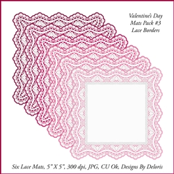 Lace Mats Set 3 (Valentines Day)