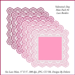 Lace Mats Set 4 (Valentines Day)