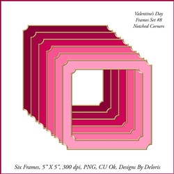 Notched Corners Frames Set 8 (Valentines Day)