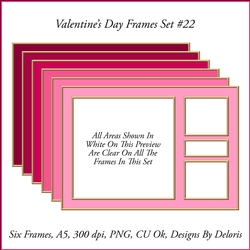 A5 Quad Frames Set 22 (Valentines Day)