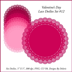 Lace Doilies Set 12 (Valetines Day)