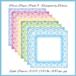 Lace Paper Pack 5 (Paris Colors)