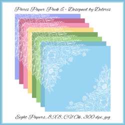 Lovely Flowers Paper Pack 6 (Paris Colors)