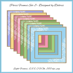 Lovely Delicate White Roses Double Frames Set 3 (Paris Colors)